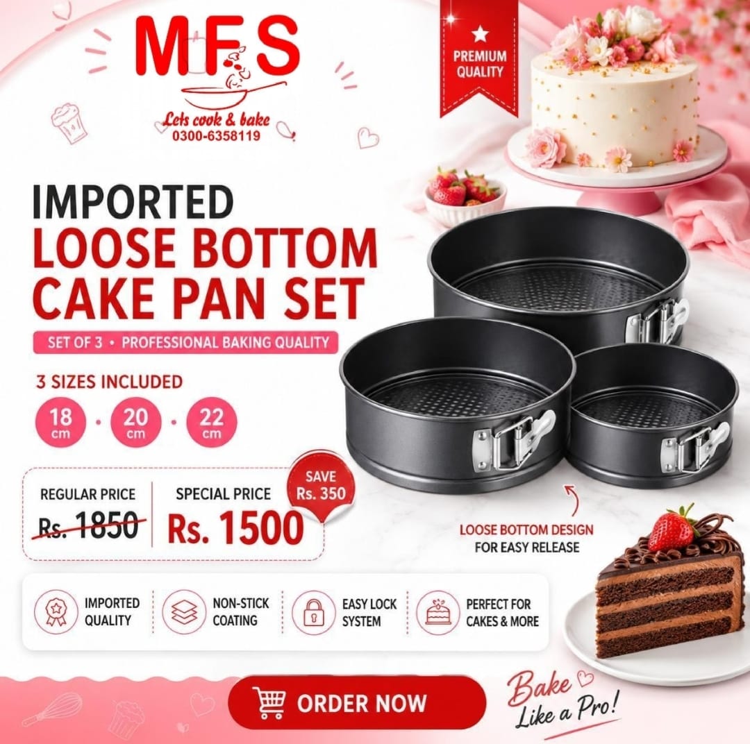 Imported Lose Bottom  Cake Pan Set 3pcs