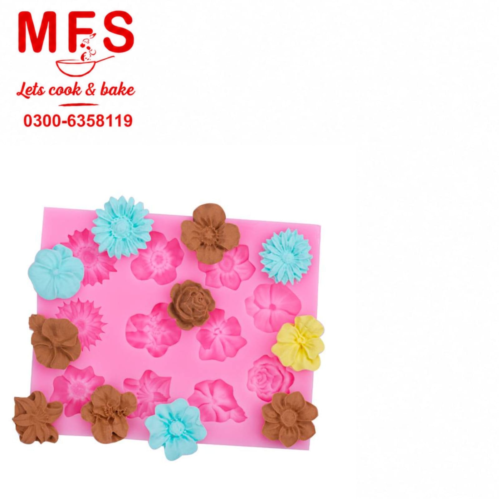11 Cavity Flowers Silicone Fondant & Chocolate Mold