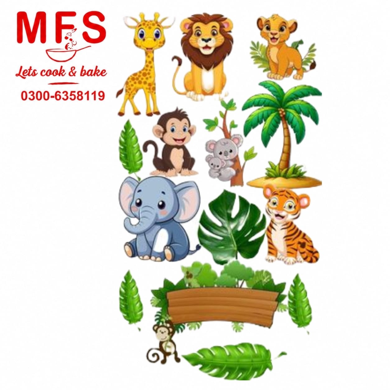Jungle Theme  C ake Topper