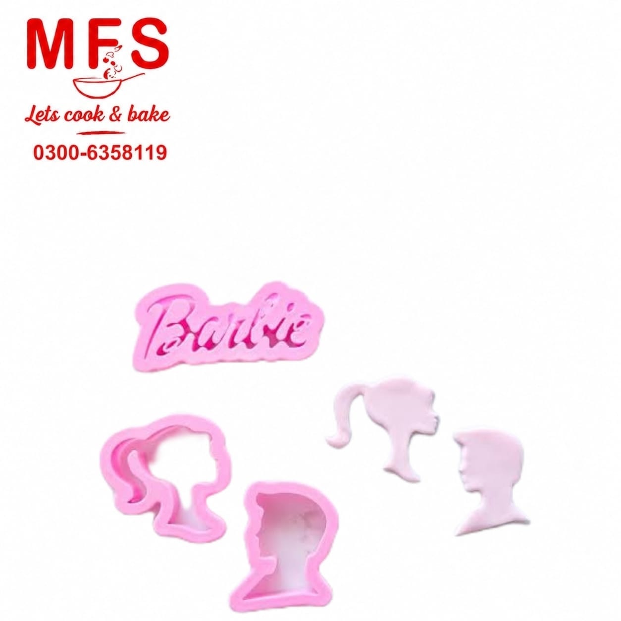 Barbie Doll Couple & Logo - Cookie Cutter 3-Pc. Set