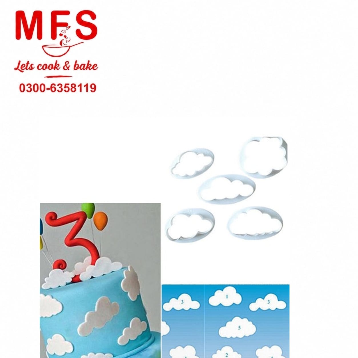 Cloud Fondant Cutter Set 5pcs
