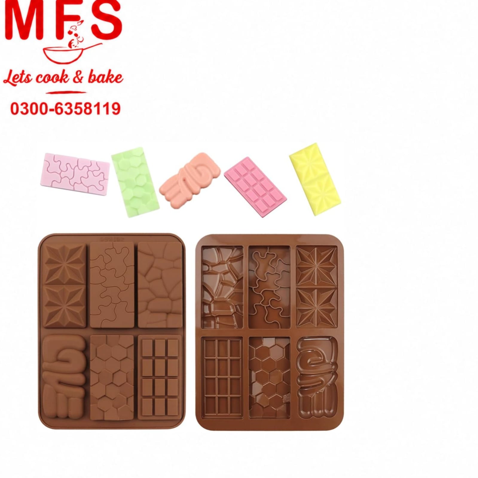 Elegant Mini Chocolate Bar Silicone Mold - 6 Rectangle ...