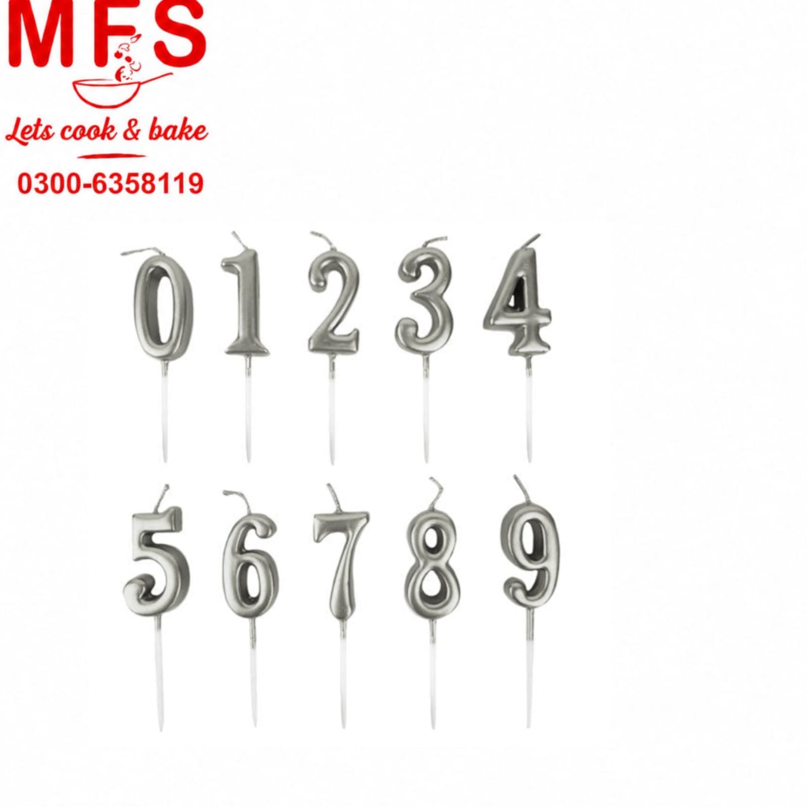 Silver Number Candles For Birthday, Anniversary Cake .