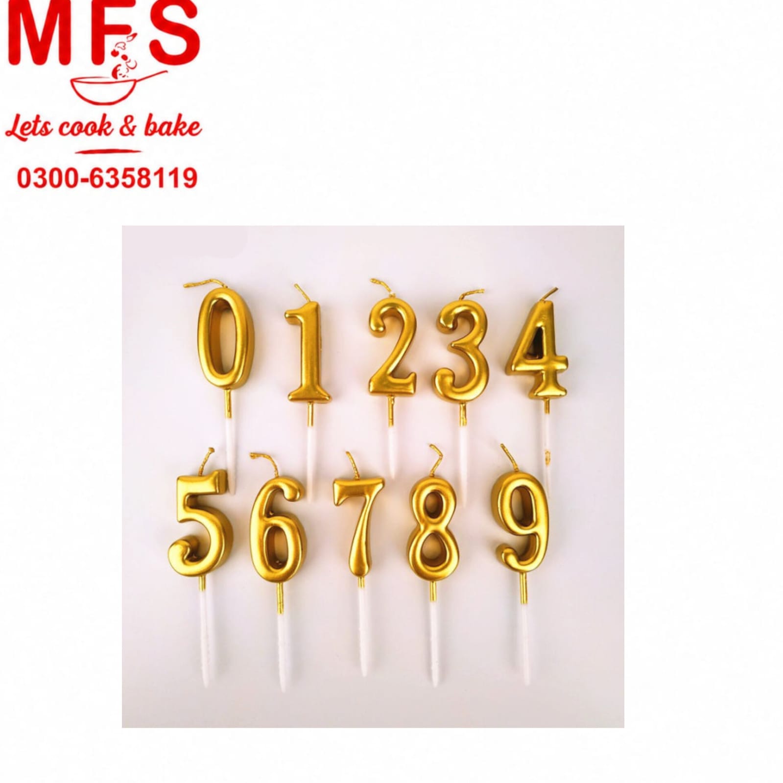 Cake Numeral Candles Number 0-9 Glitter Cake Topper Decoration for Birthday, Wedding Anniversary and Party Celebration (Gold)