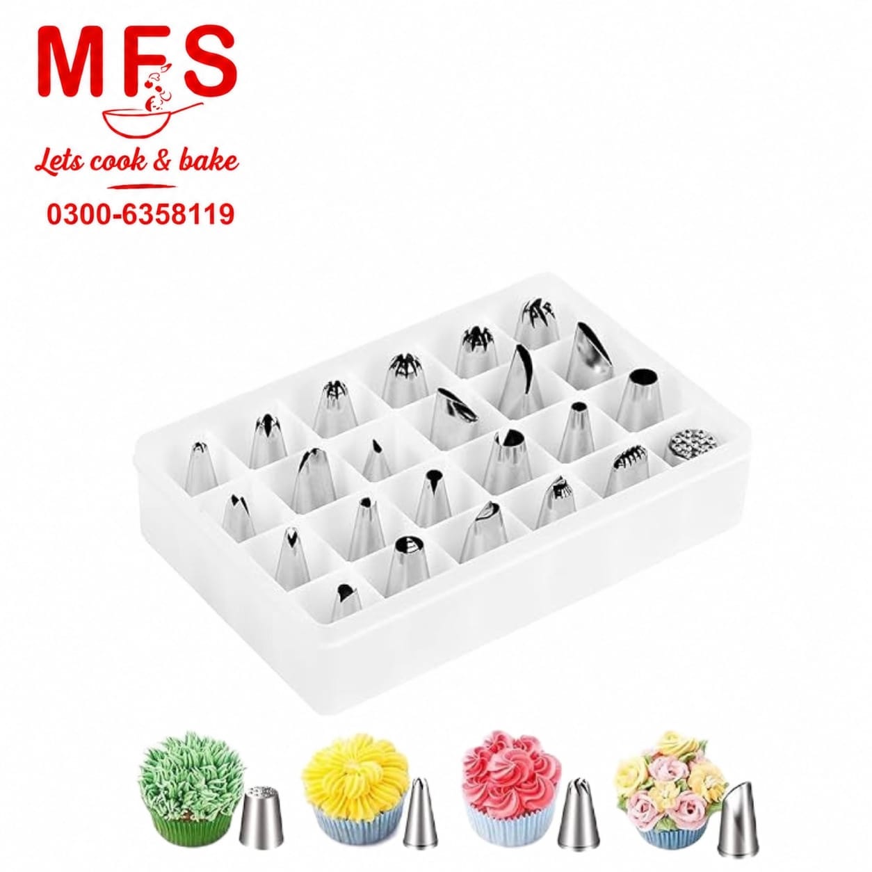 24Pcs Icing Nozzle Set Stainless Steel With Plastic Box