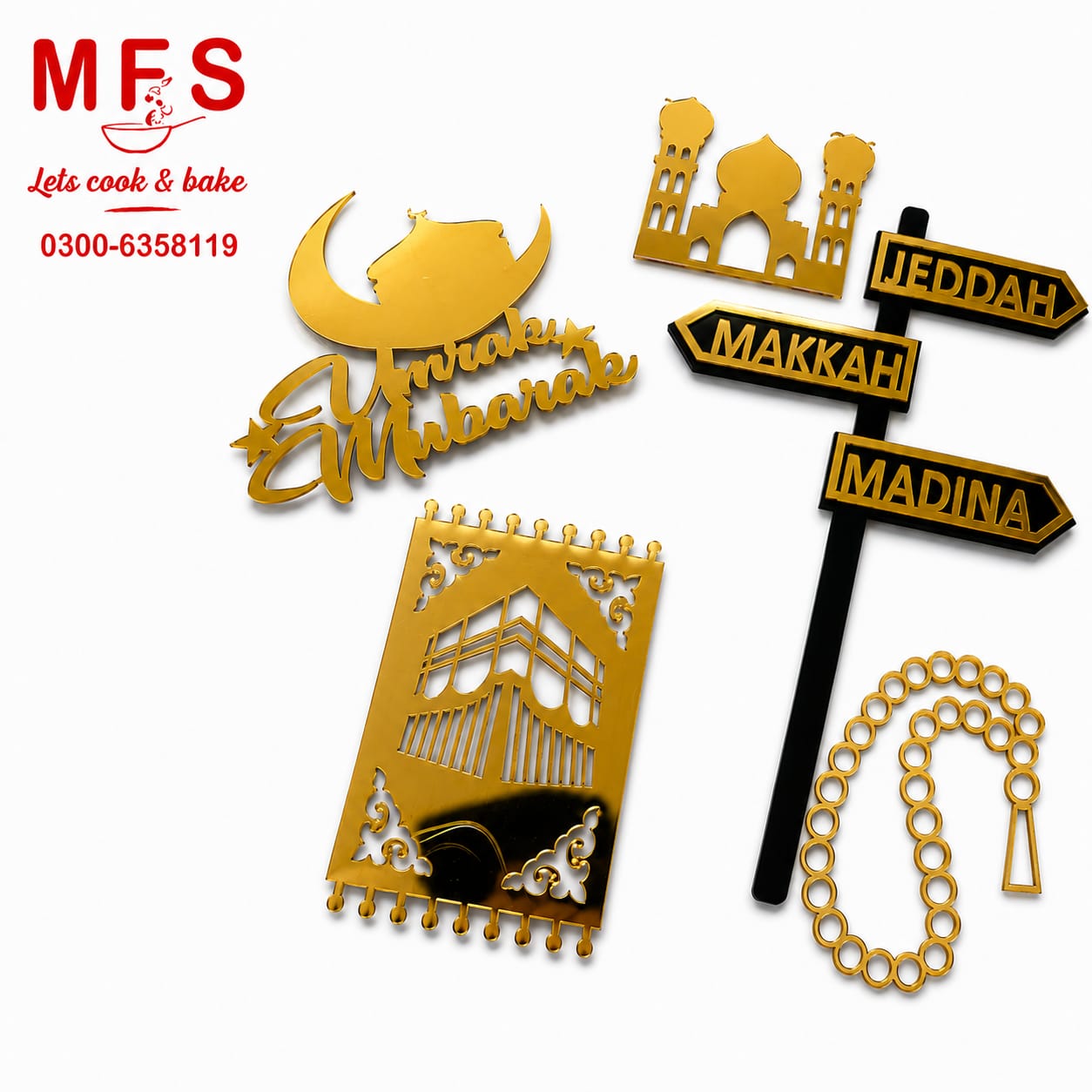 umrah mubarak cake topper