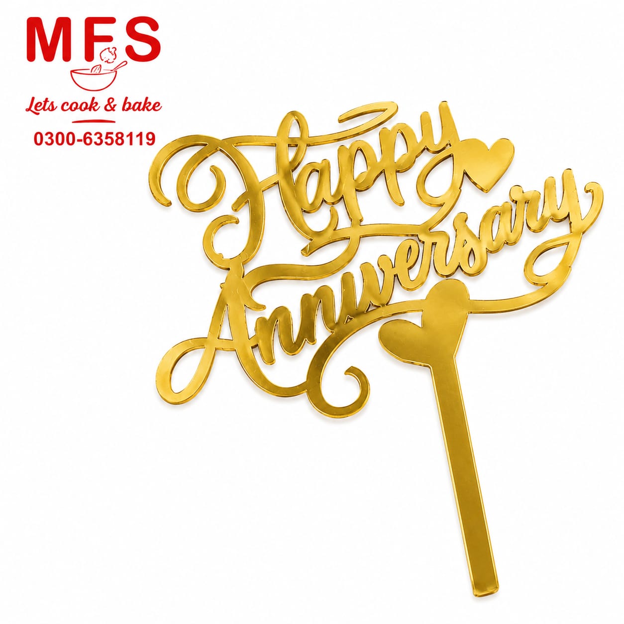 happy anniversary cake topper