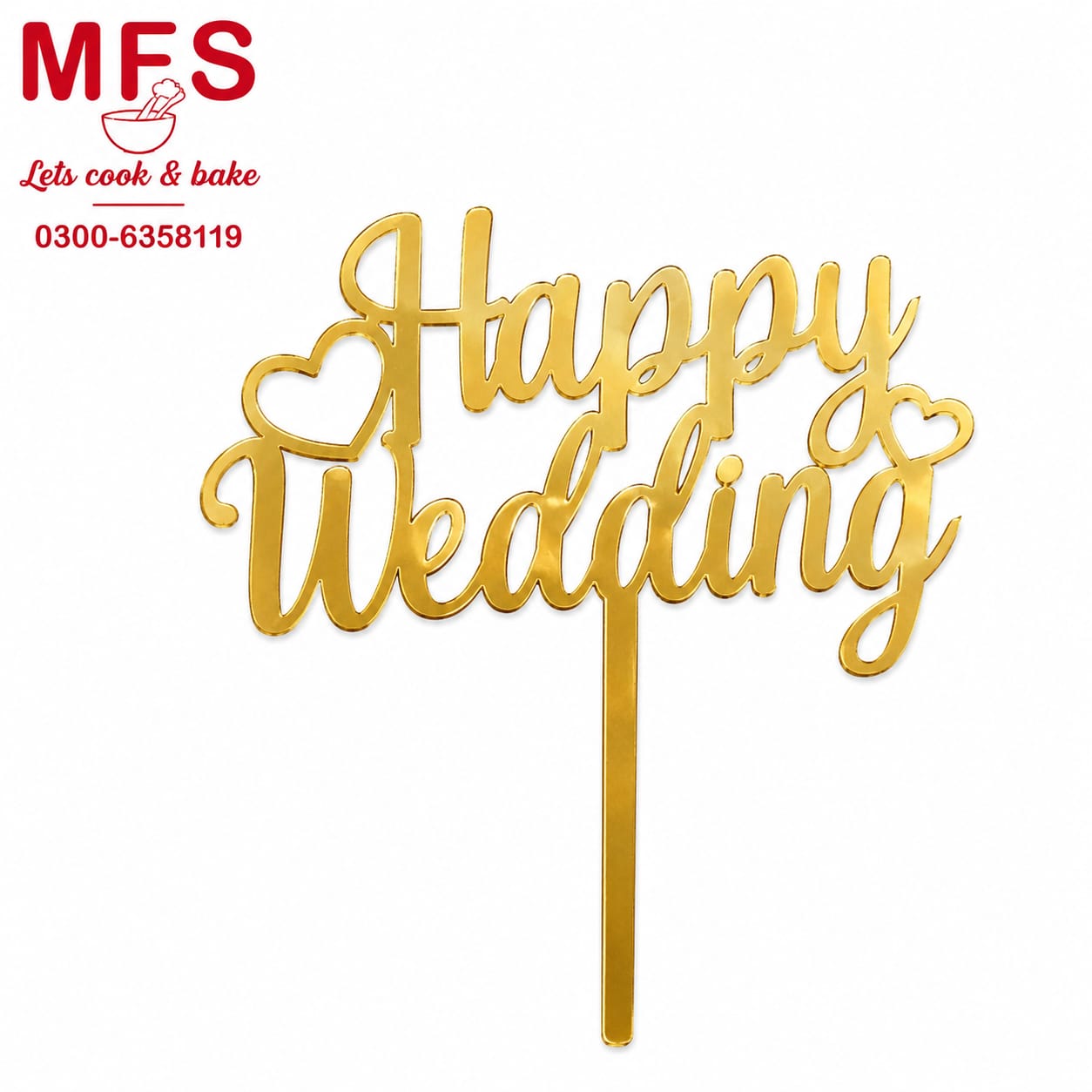 Happy wedding cake topper