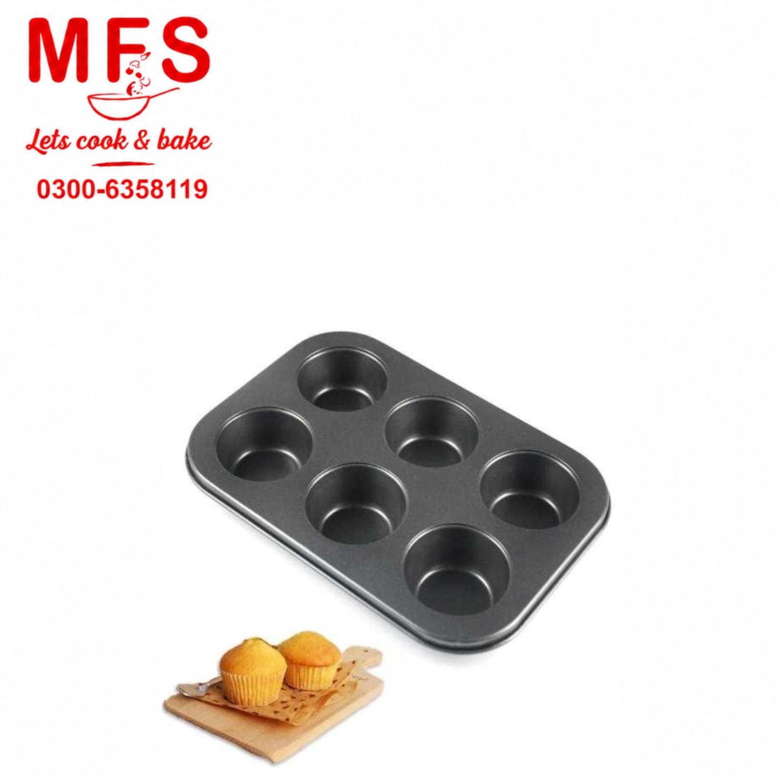 Muffins Tray 6 pcs NON STICK PAN
