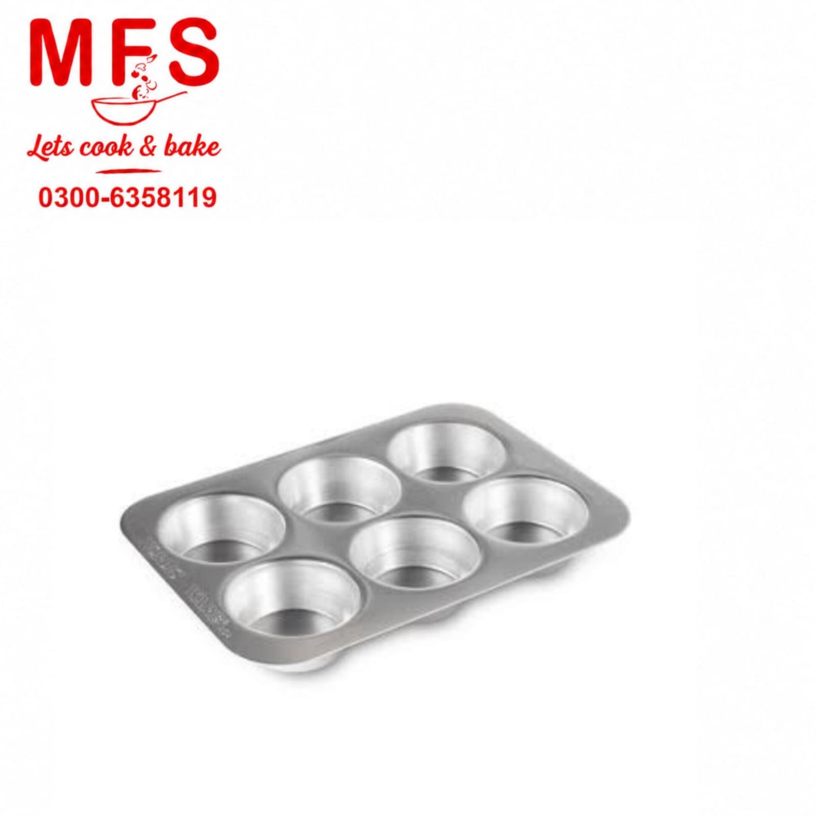 Muffins Tray 6 cavity Silver