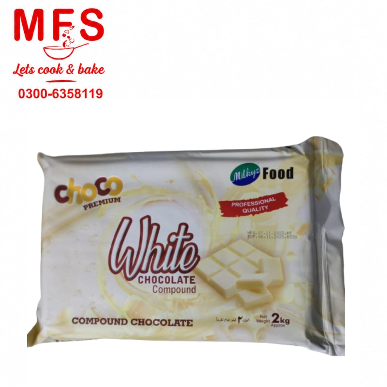 Milkyz Food Premium White Chocolate Compound 2kg