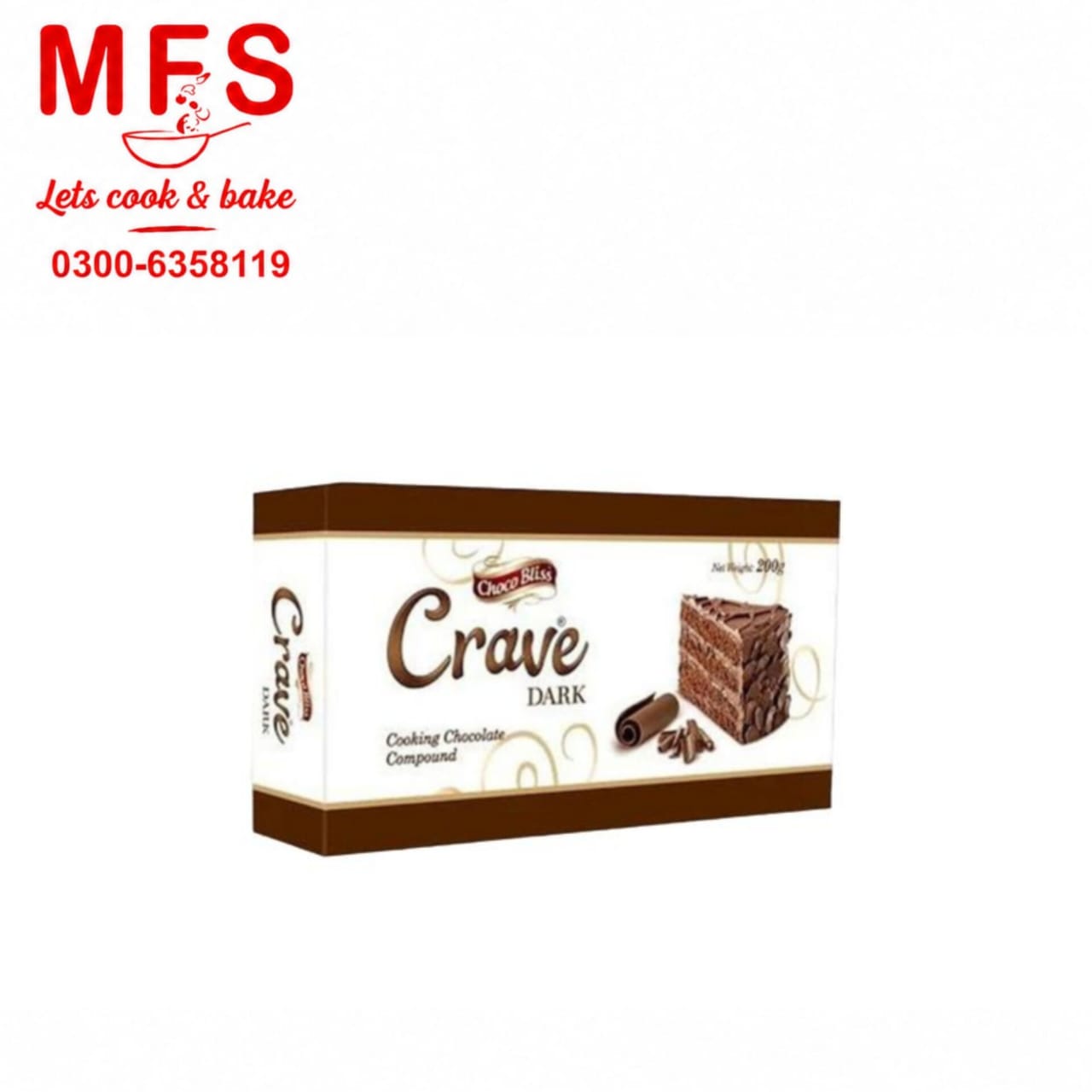 200gm  Choco Bliss Crave Dark Cooking Chocolate Compound bar.