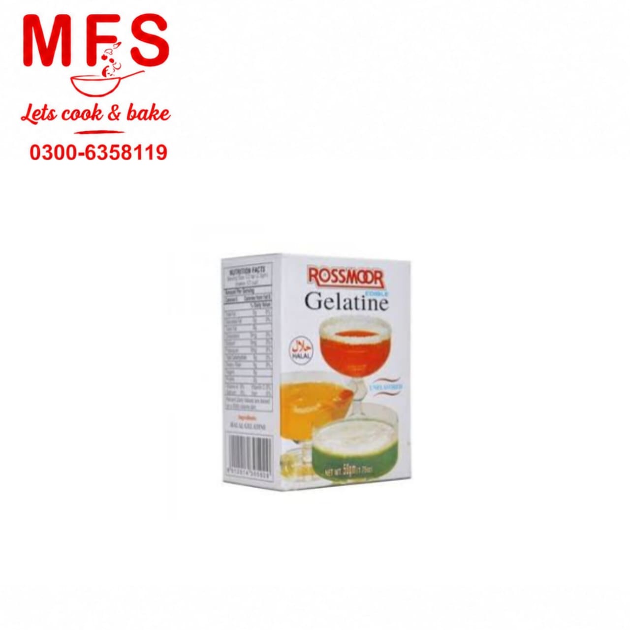 Rossmoor Unflavored Edible Gelatine 50gm