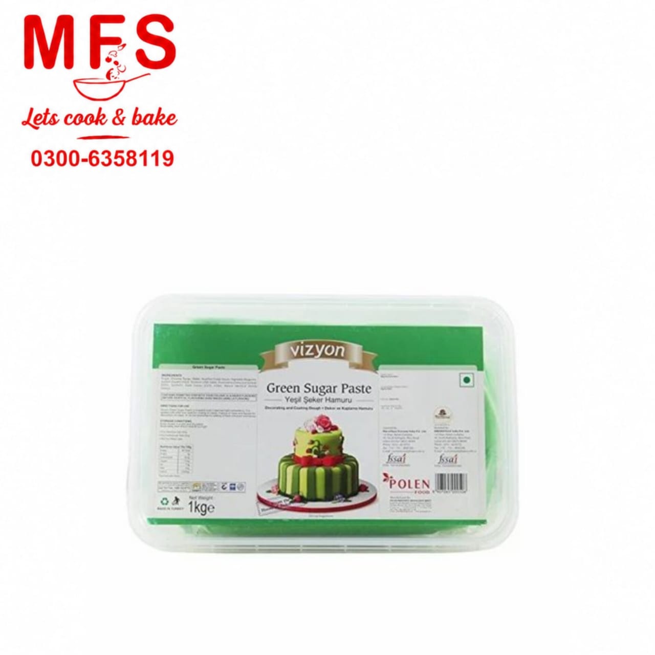 Vizyon Green Sugar Paste 1KG