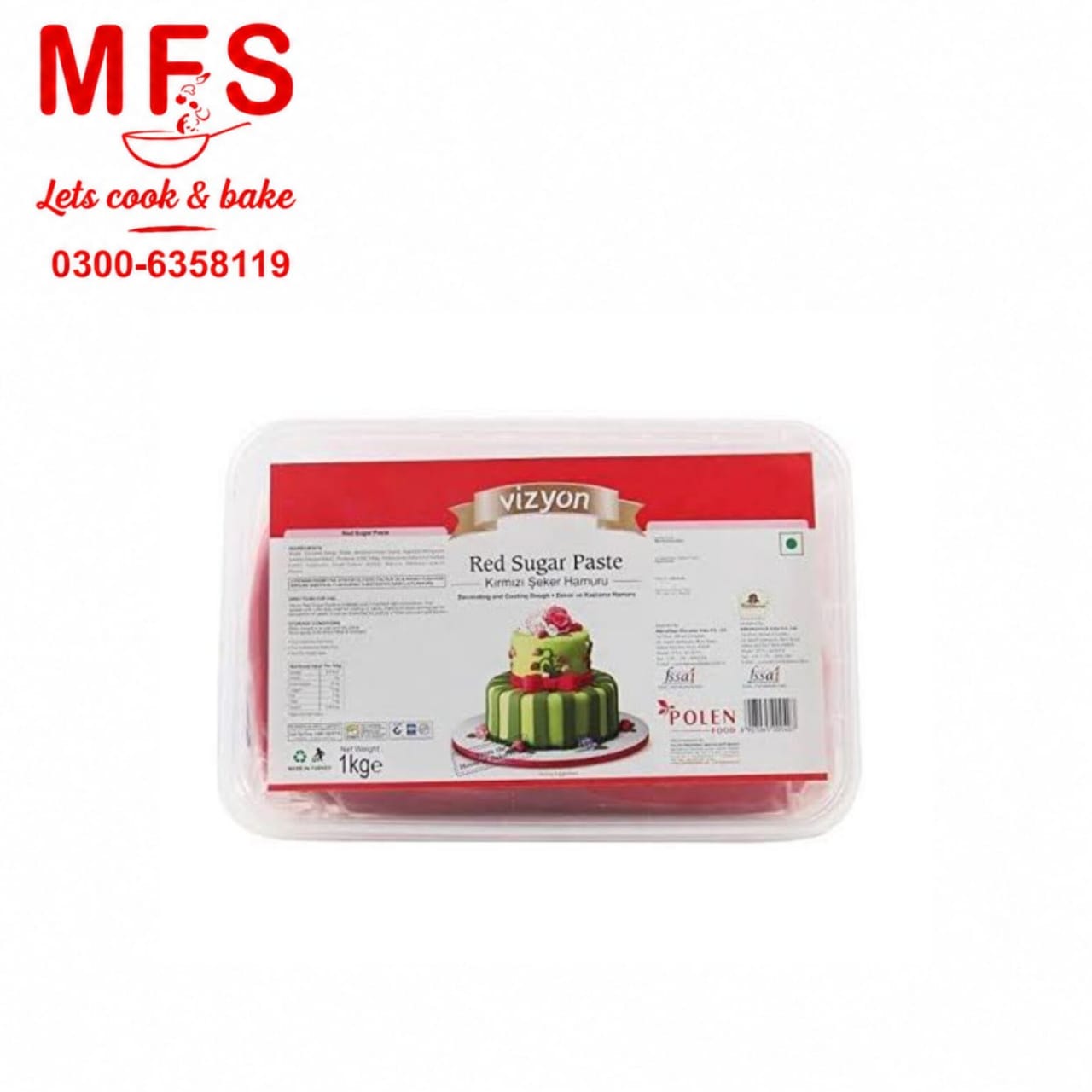 VIZYON Red Sugar paste 1kg