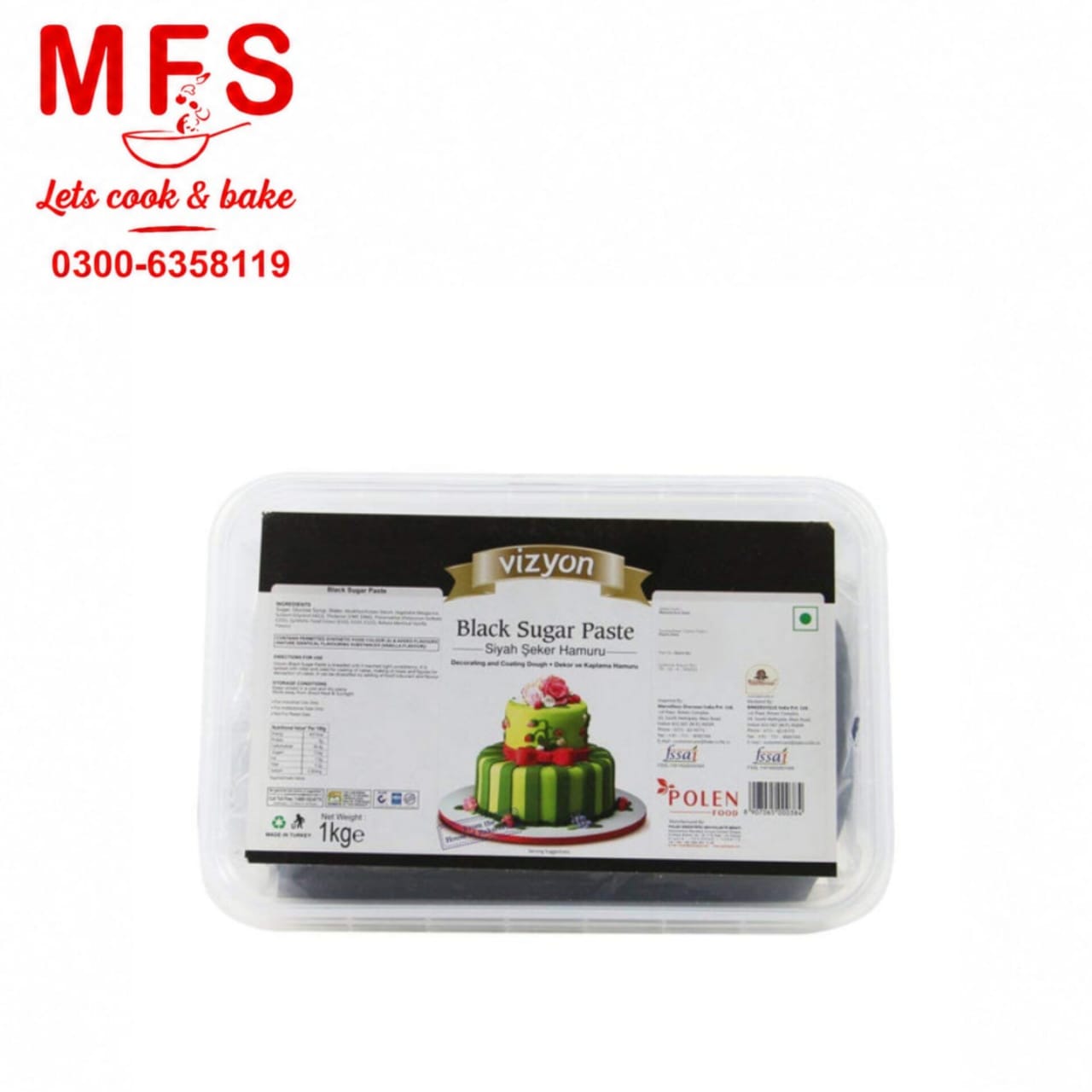 VIZYON Black sugar paste 1kg
