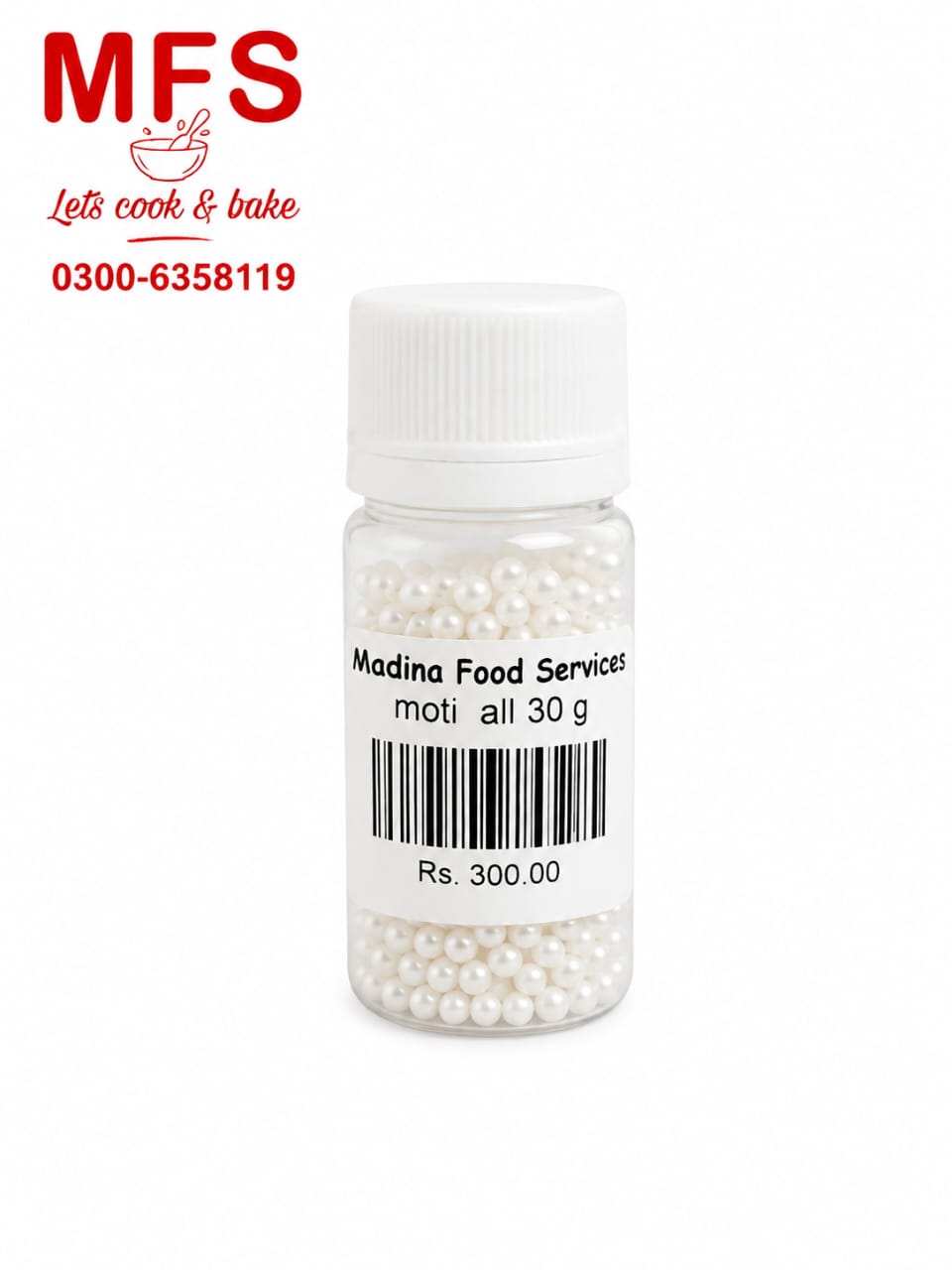 Edible white sugar pearls small