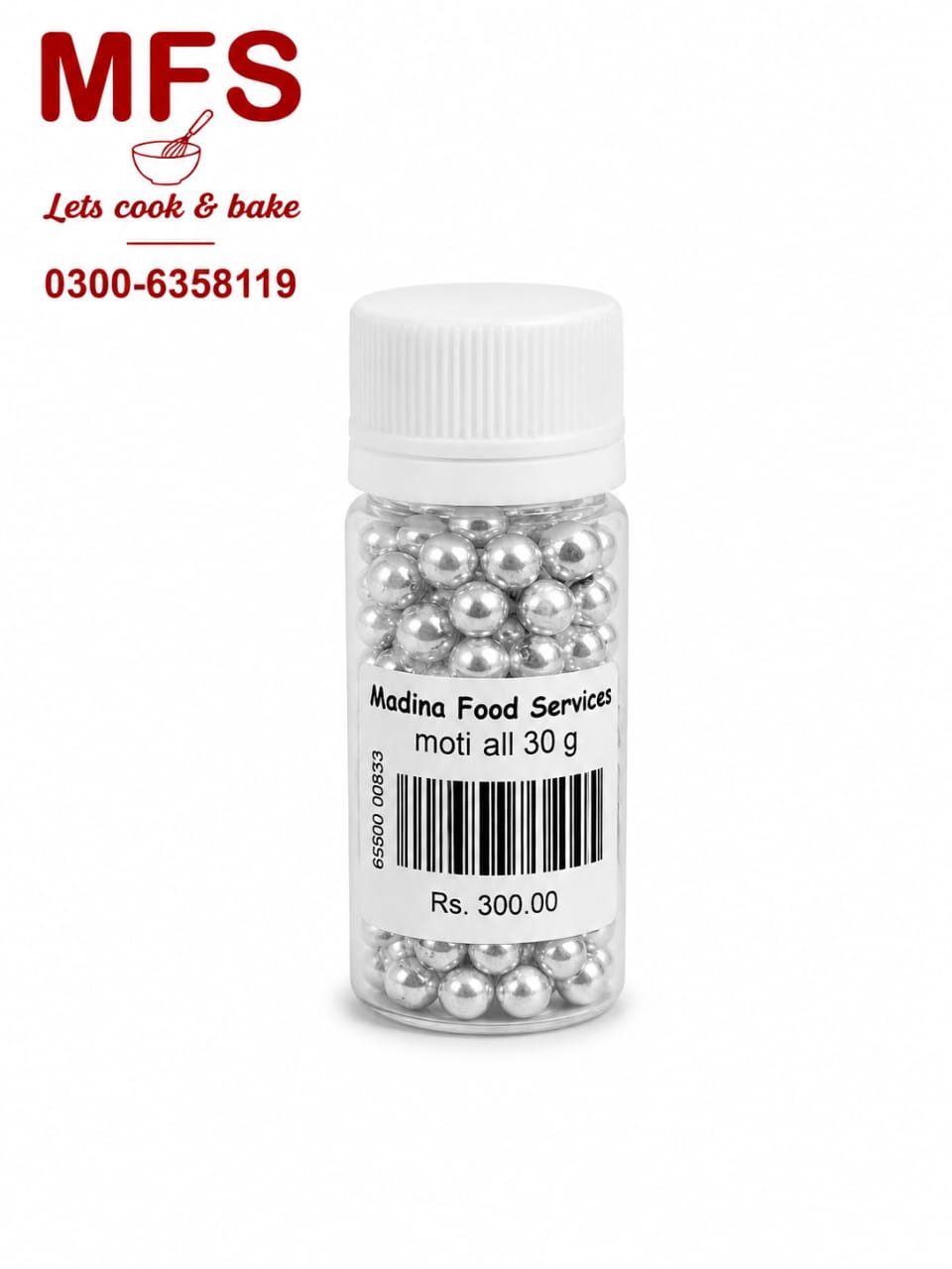 Silver Edible Pearl - Medium 30gm
