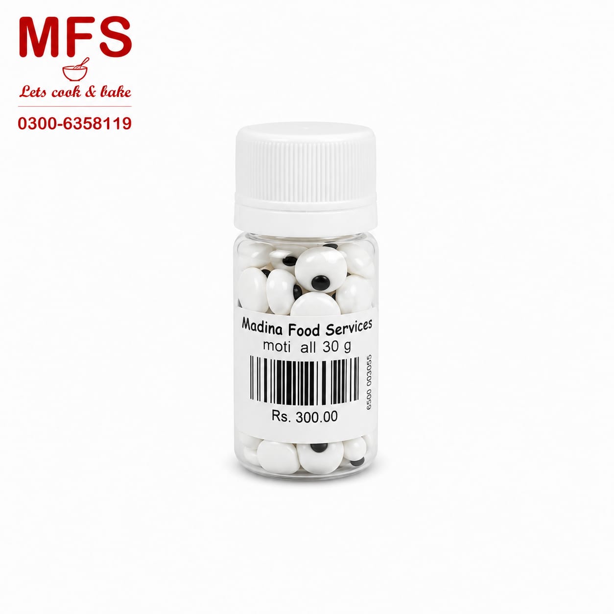 Sprinkles White & Black eyes  30gm small size