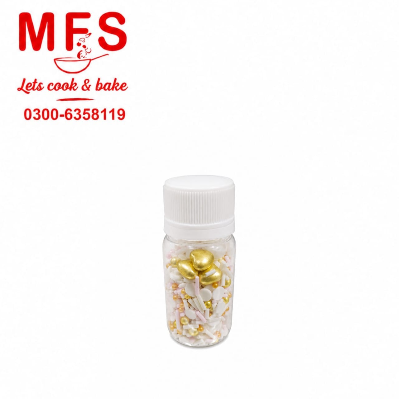Gold & white heart mix Sprinkles Pearls