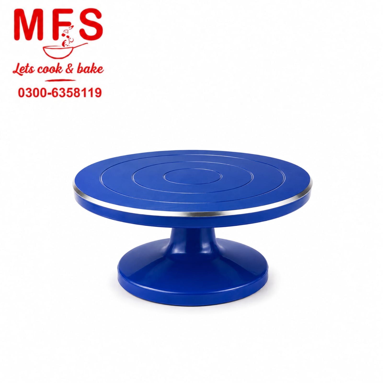 Metal Cake Rotating Turntable 30cm Blue