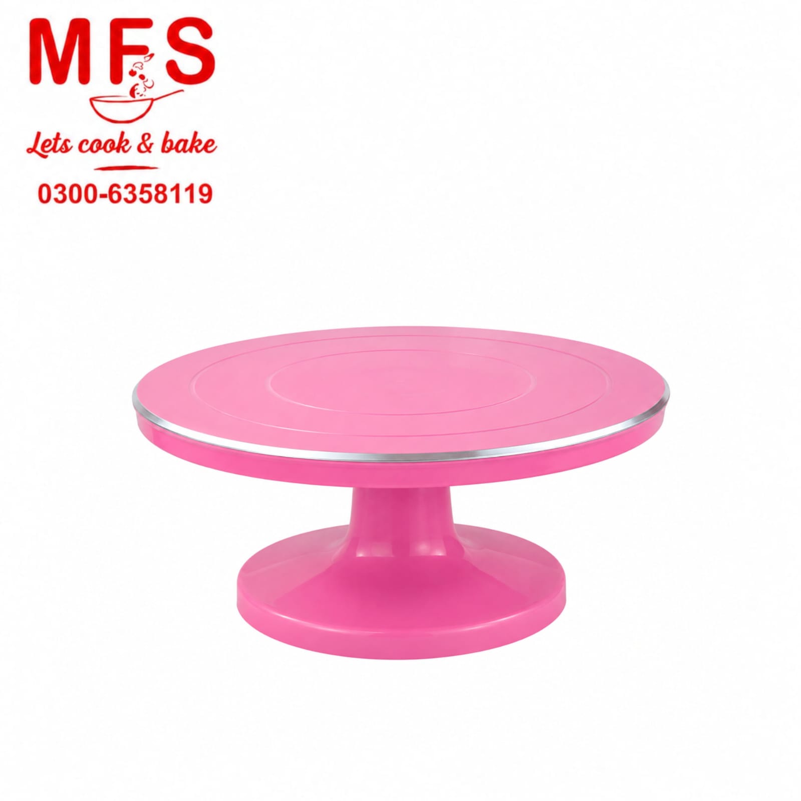 Metal Cake Rotating Turntable  30cm  pink