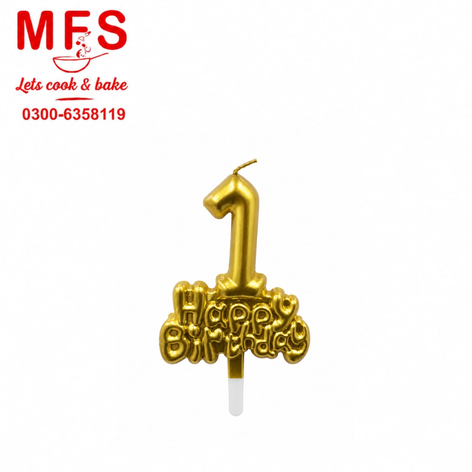 Number Candle With HAPPY BIRTHDAY Gold ..
