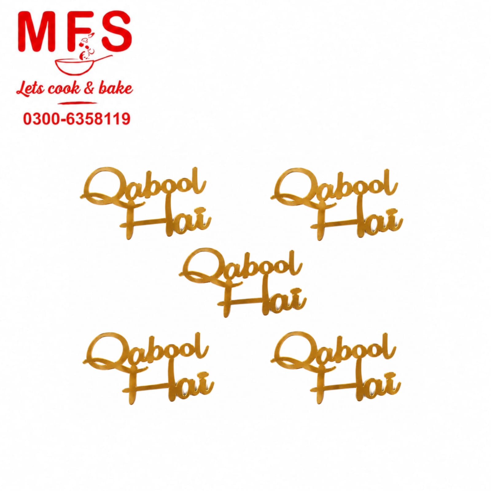 Qabool Hai 5pcs cutout cake topper