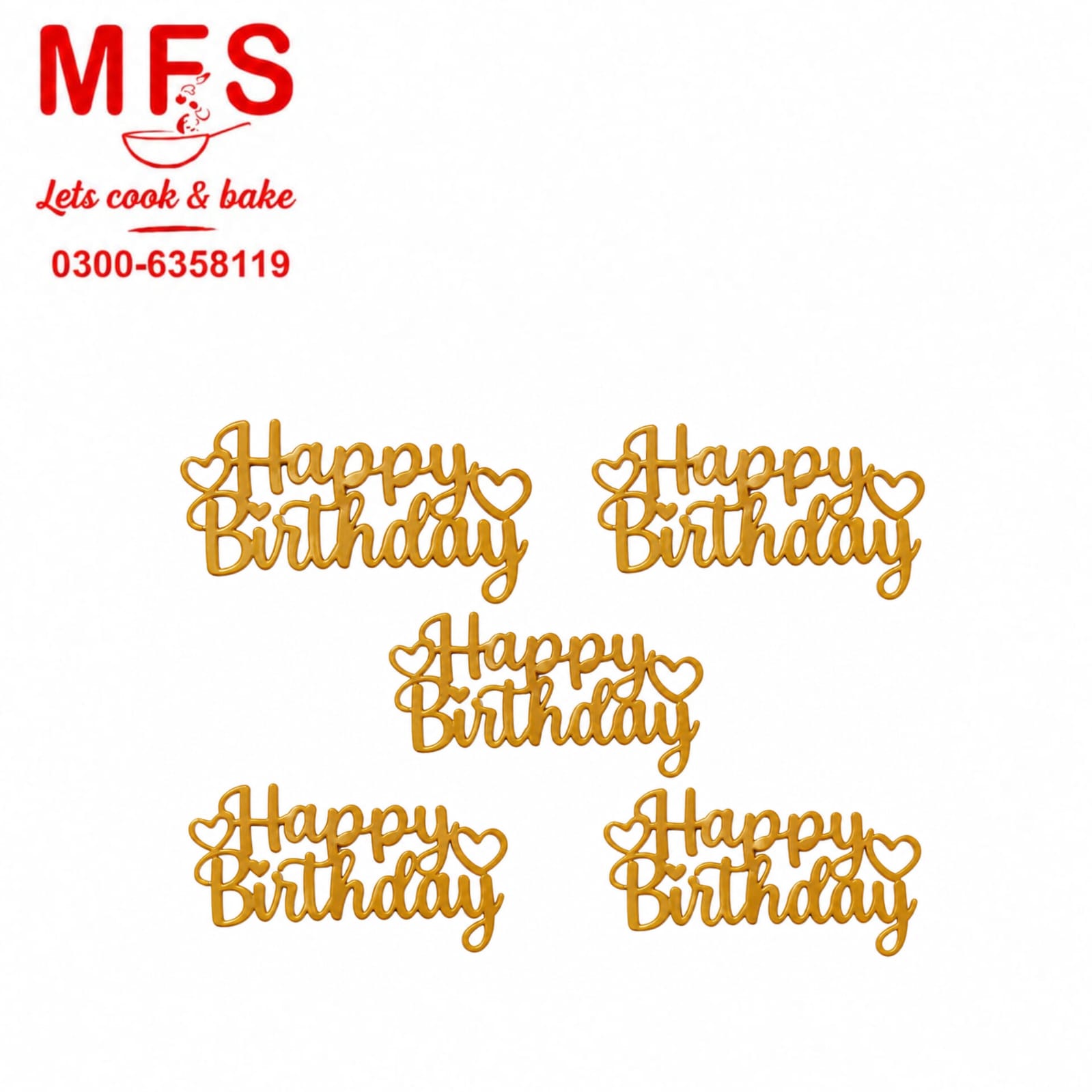 Happy birthday  cut out 5pcs Topper