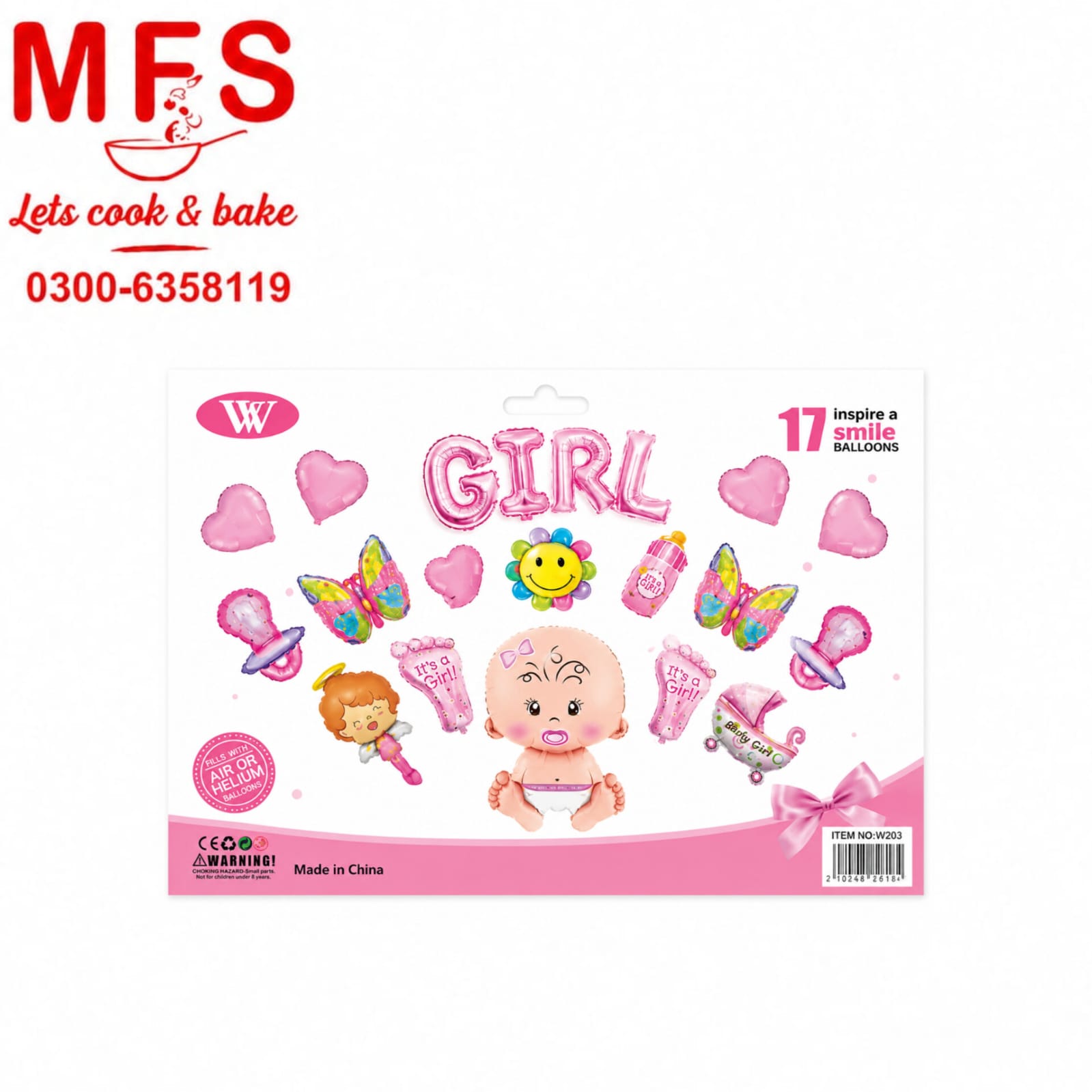 17 pcs ITS A GIRL Baby Shower Decoration Theme Setup
