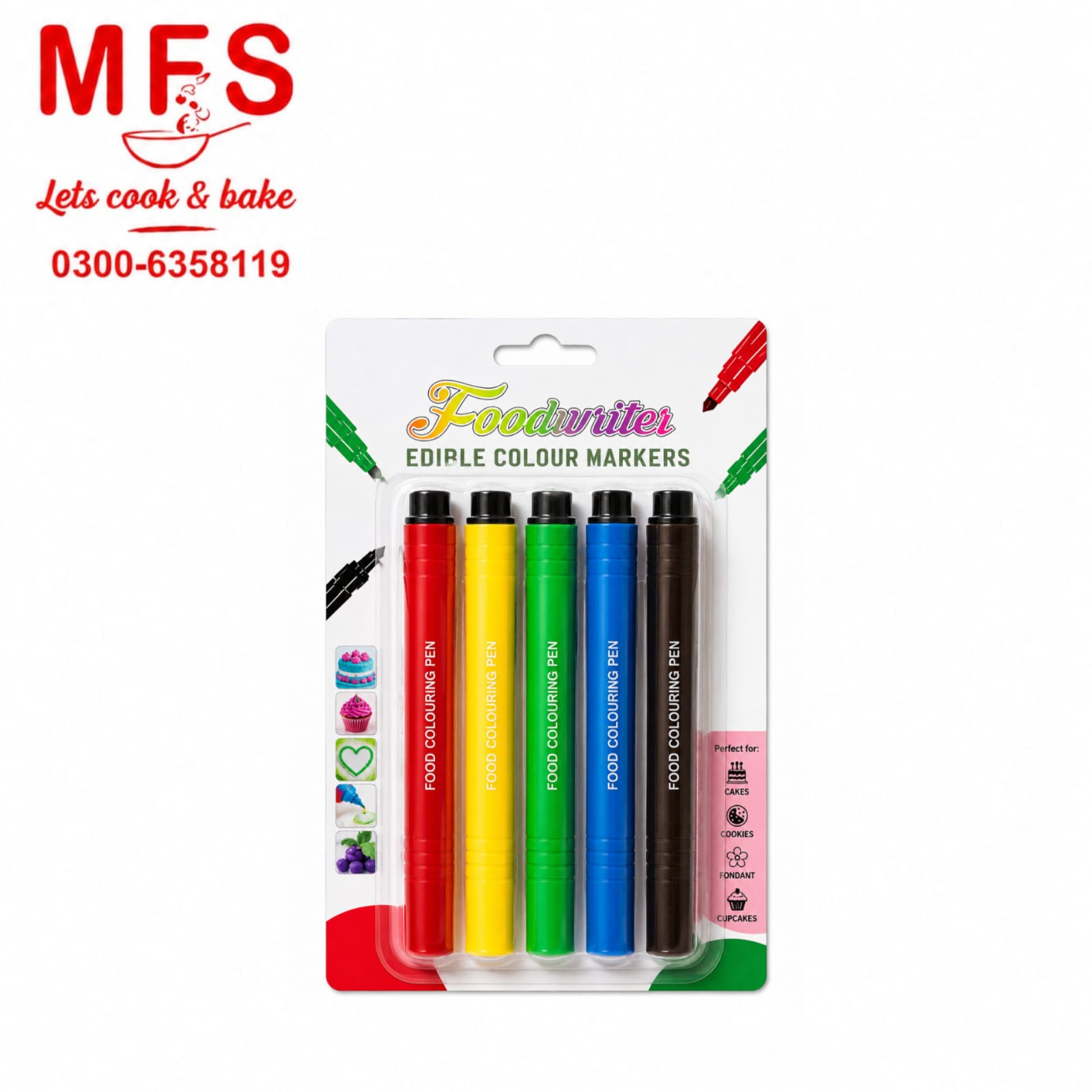 Colorful Edible Food Markers 5Pcs Set