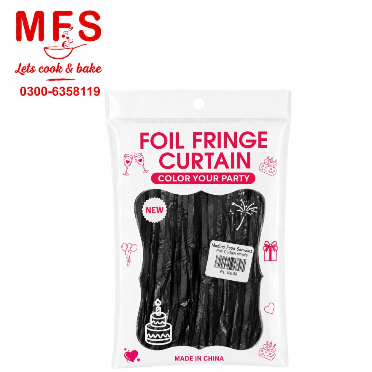 Fringes / Foil Curtains  Black  Best for Back Drop Wall Decoration
