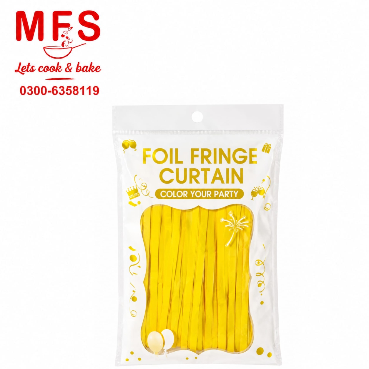 Foil Curtains yellow  Best for Back Drop Wall Decoration