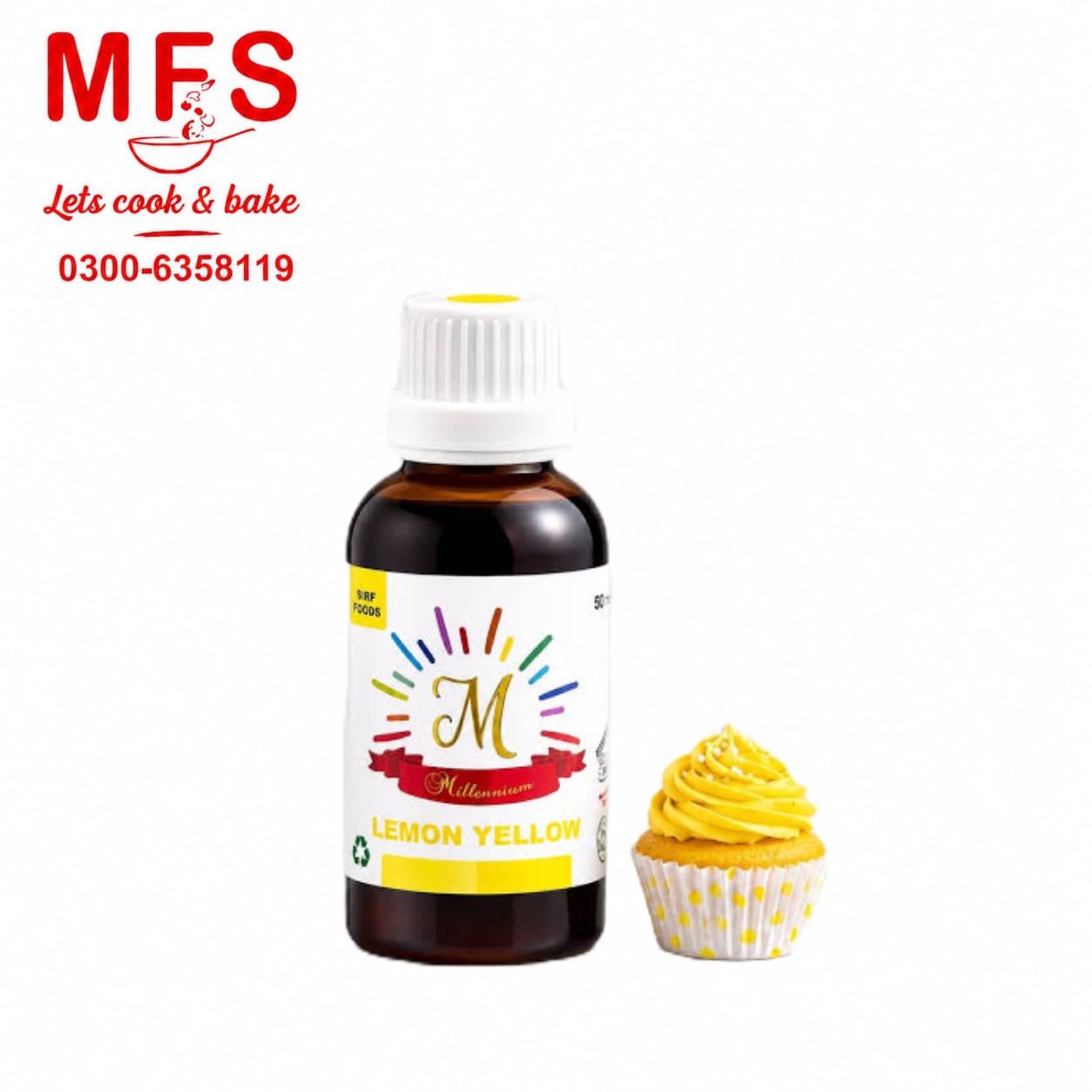 Millennium Lemon Yellow Liquid Food Color  55ml