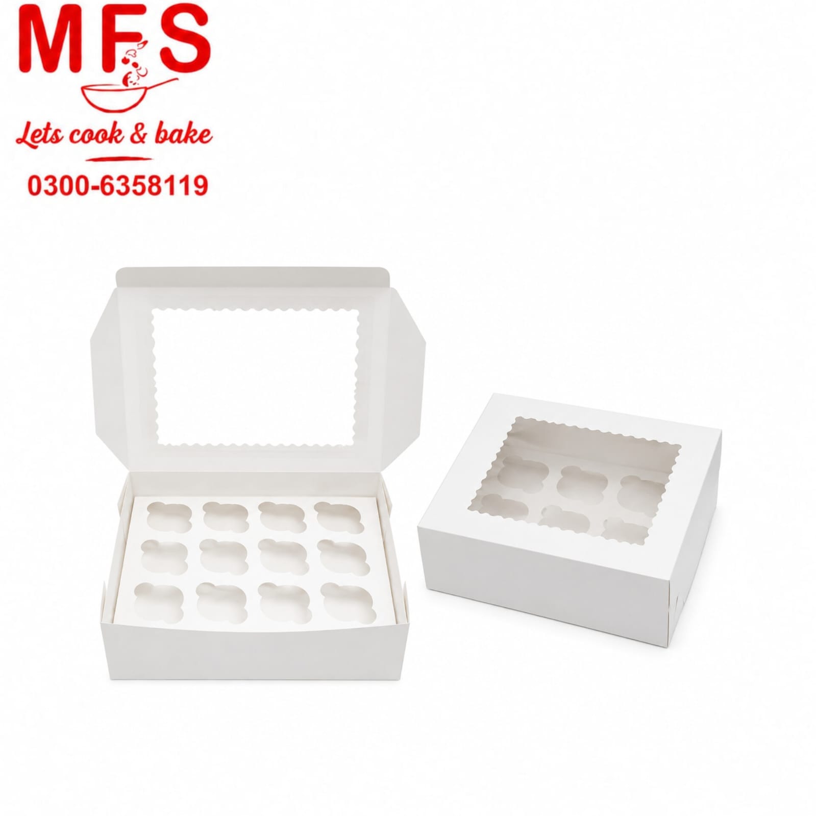 12 cavity cup cake boxes