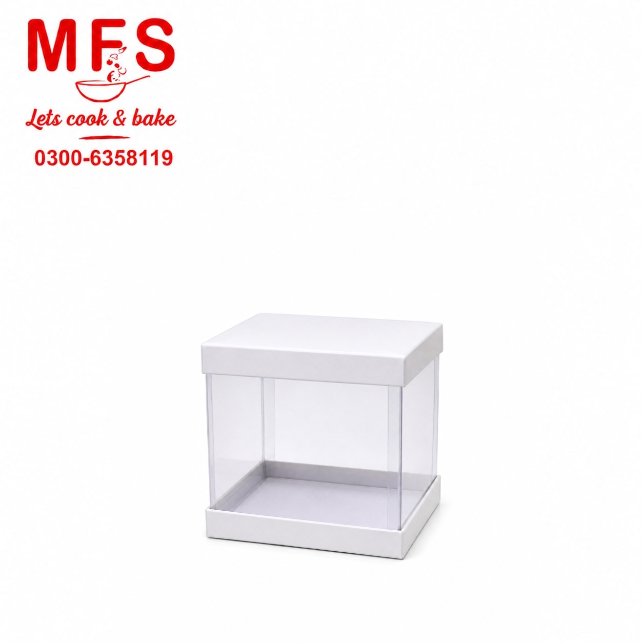 Transparent Gift Box white  for cakes and Gifts (8*8*8) Inches