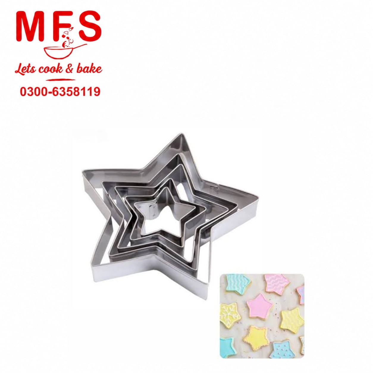 Stainless Steel Star Cookie Cutter 6Pcs Set