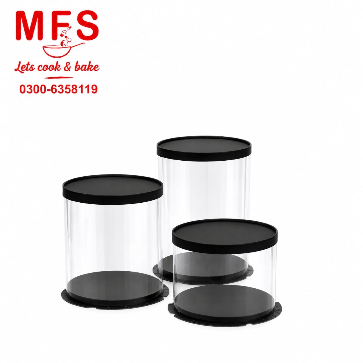 PVC CAKE BOX ROUND BLACK