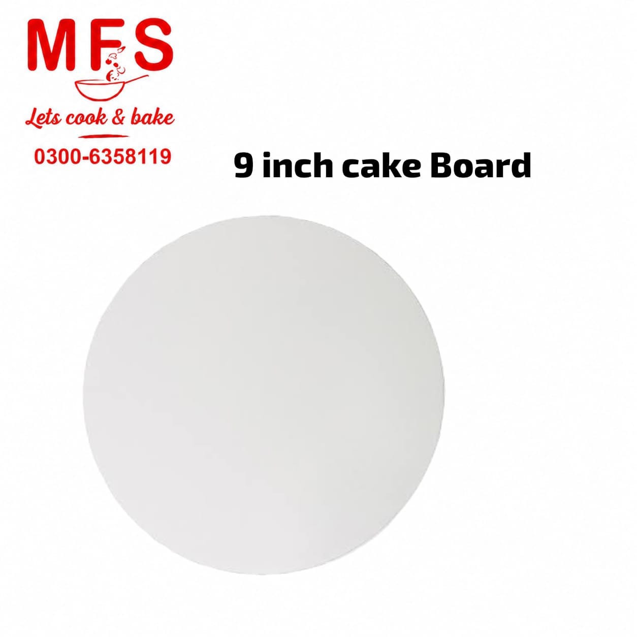 9*9 white cake chip board Round